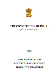 The Constitution of India (As on 9th September, 2020)